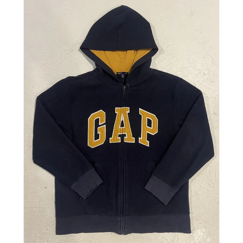 Gap Fleece‎ Sweater Boys XL Full Zip Hooded Jacket Long Sleeve Hoodie Blue